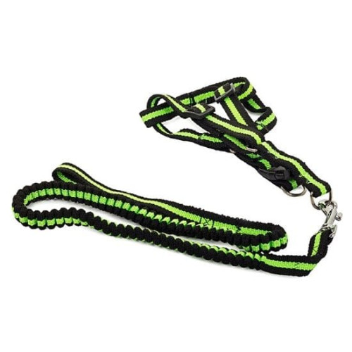 Повідець з ременями шлейки для собак і кішок зелений